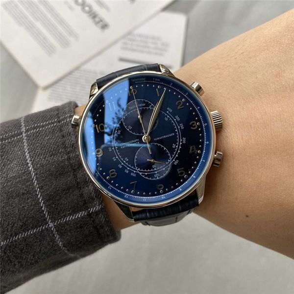 

2023 iwcs diameter 42mm designer mens fashion casual waterproof watches men quartz stainless steel watch leather band hk06, Slivery;golden