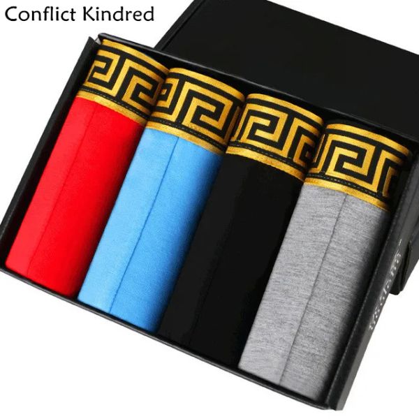 

4pcs/lot 11 colors cotton men boxers breathable mens underwear branded boxers logo underwear male boxer, Black;white