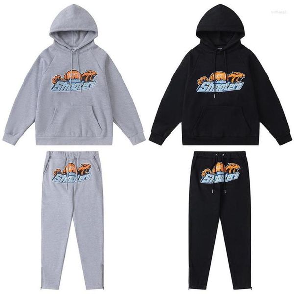 

men's hoodies 2022 fall/winter towel embroidered hoodie men women hooded pullover tracksuit and pants suits1930448, Black