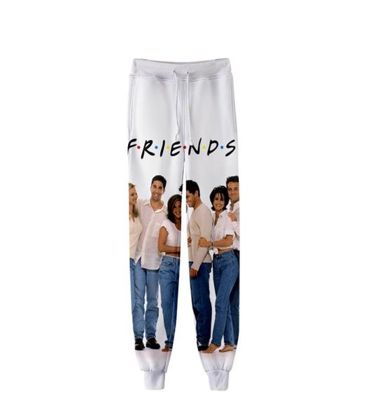 

friends tv shows 3d printed sweatpants fashion casual jogger pants streetwear hip hop slim kpop menwomen warm pants trousers5961609, Black