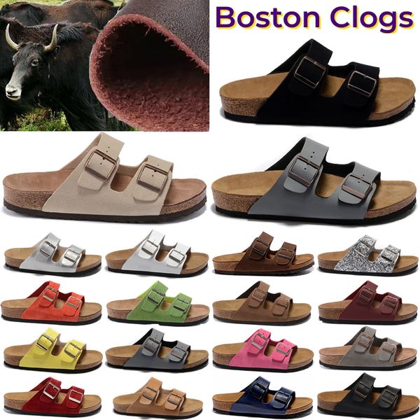 

men birkens tock arizona designer sandals mens microfiber birko-flor slides sliders boston women soft mules footbed clogs indoor pantoufle f, Black
