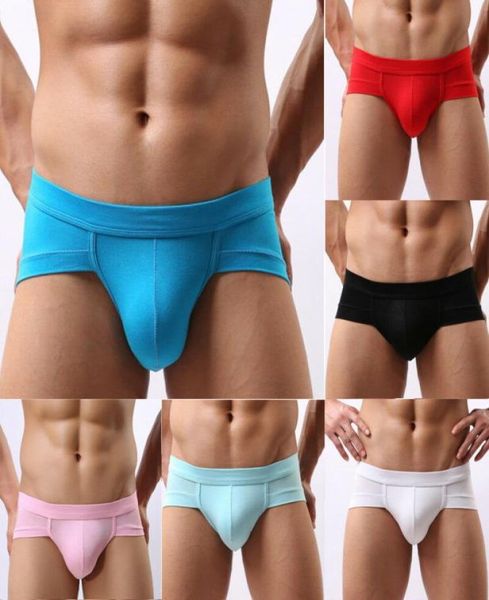 

summer fashion mens seamless low waist briefs short pants thongs underwear simple and comfortable underpants8899165, Black;white