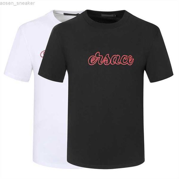 

new summer red printed letter combination short sleeve personalized 100% cotton basic round neck clothing, White;black