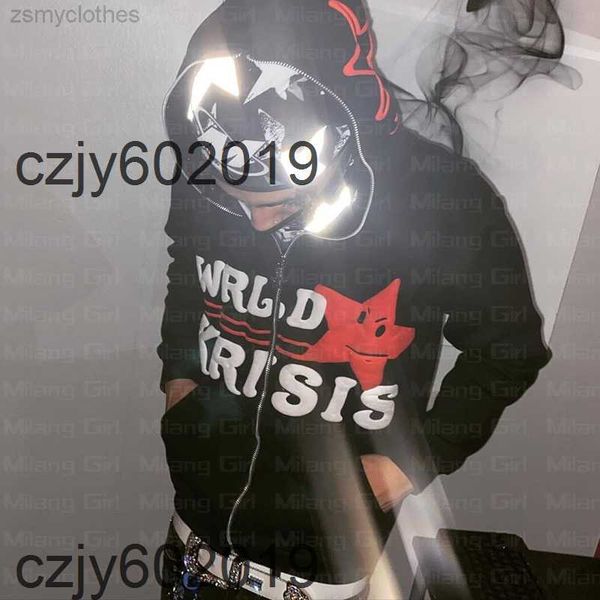 

y2k zip up hoodie stars print goth punk sweatshirt men's hoodies sport coat pullover gothic long sleeve oversized hoodie jacketv2f3, Black