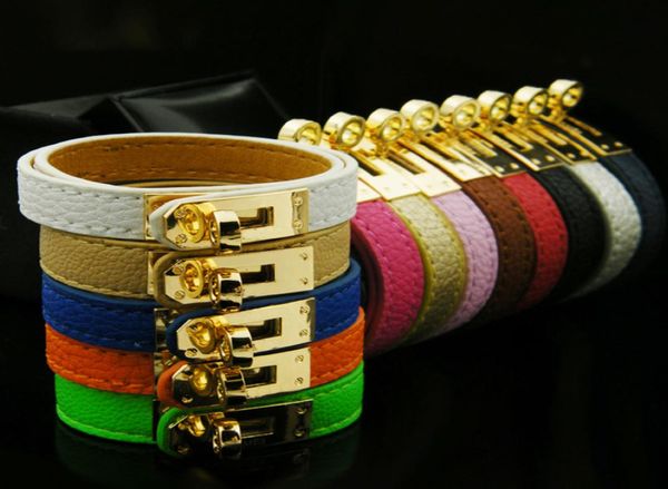 

fashion pu leather love bracelet bangle women brand h bracelet gold plated stainless steel bracelet pulseira feminina gift1735113, Black