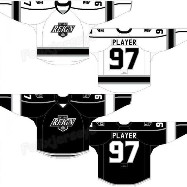 

ontario reign custom martin frk carl grundstrom mikey eyssimont paul ladue brett sutter kale clague matt luff lance bouma hockey j253k, Black