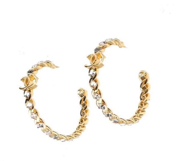 

fashion womens 18k gold plated earrings ear stud luxury brand designers letters crystal geometric exaggerate classic women wedding4947062, Golden;silver