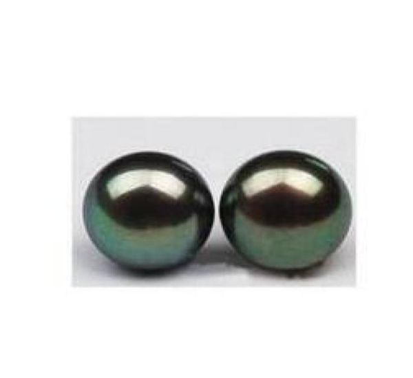 

new fine genuine pearl jewelry 1011mm tahitian black pink pearl women earring silver with box4628493, White