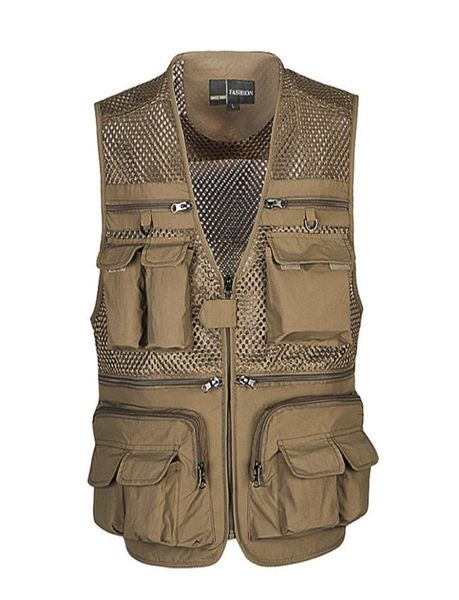 

unloading men039s vest tactical webbed gear coat summer pographer waistcoat tool many pocket mesh work sleeveless jacket mal7484505, Black;white