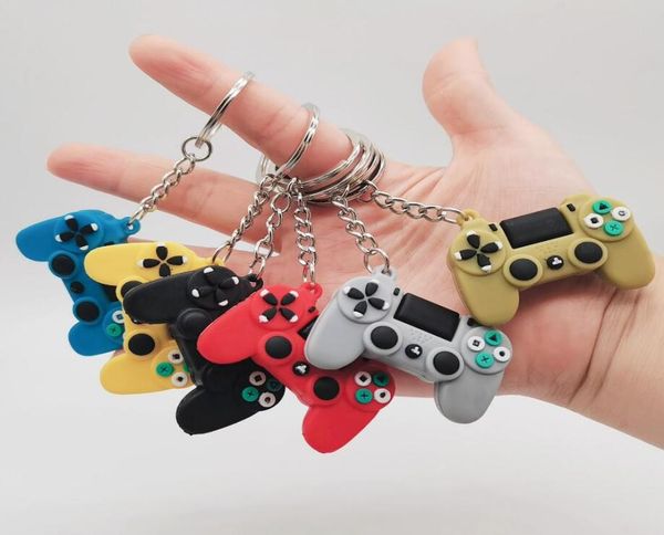 

key chain for men and women cartoon gamepad model keyring pvc flexible glue material fashion mixed color car bag keychain charm pe9907391, Slivery;golden