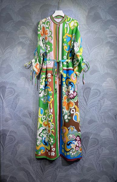 

design style dress early autumn 2023 new european and american style round neck long sleeve fashion print wide gift long dress, s-xl monochr, Black