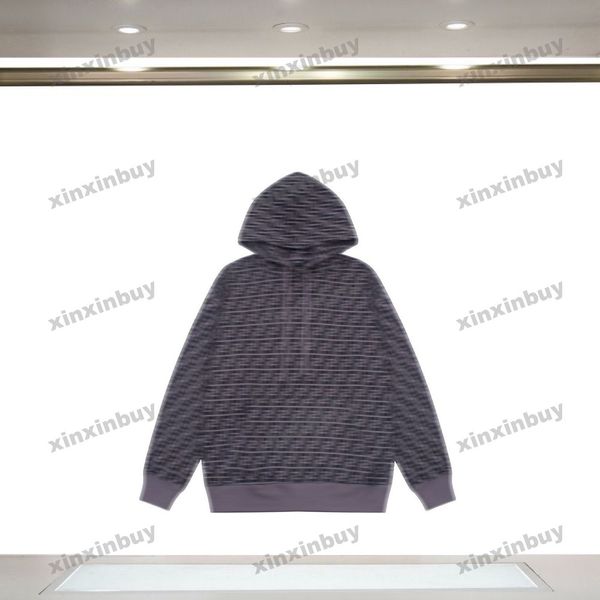 

xinxinbuy men women designer sweatshirt hoodie double letter jacquard roma sets sweater cotton gray black xs-l, Black;brown