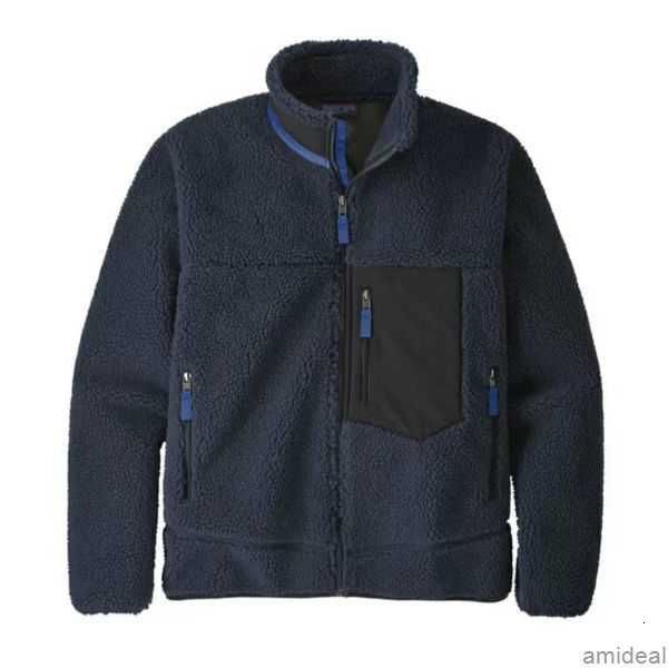 

fashion designer jackets mens fleece jacket thick warm down classic retro autumn winter patagonias couple models lamb cashmere coat men 0sp7, Black;brown
