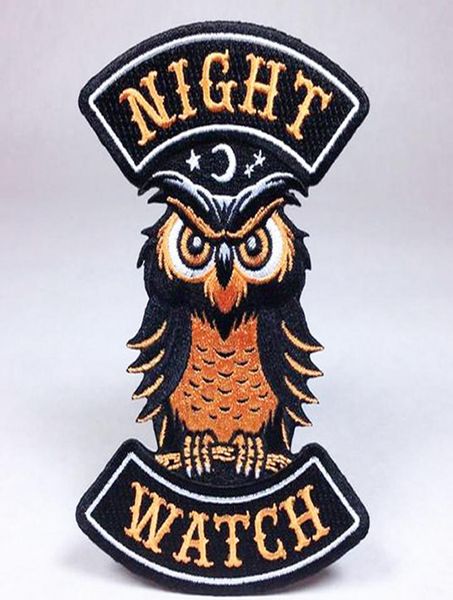 

black night watch owl embroidery iron on patches for clothing halloween party applique decoration 3967963