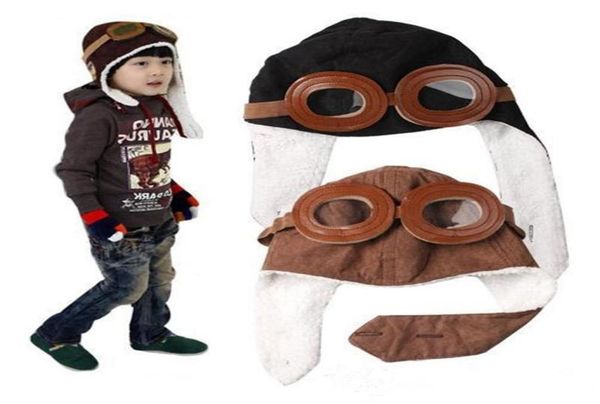 

winter baby earflap toddler boy girl kids pilot aviator cap warm soft beanie hat kids warm beanie st6551122589, Yellow