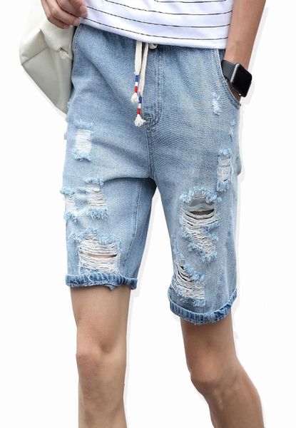 

2016 men039s cotton thin denim shorts new fashion summer male casual short jeans soft and comfortable casual shorts shippi9942552, Blue