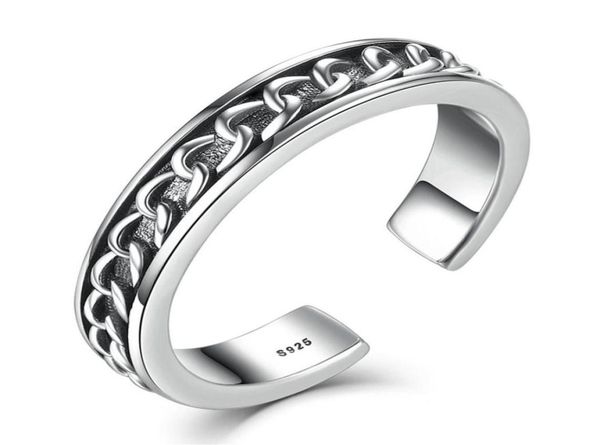 

adjustable rings authentic 925 sterling silver ring for women chain pattern surrounded trendy fine jewelry vsr019295y6897018