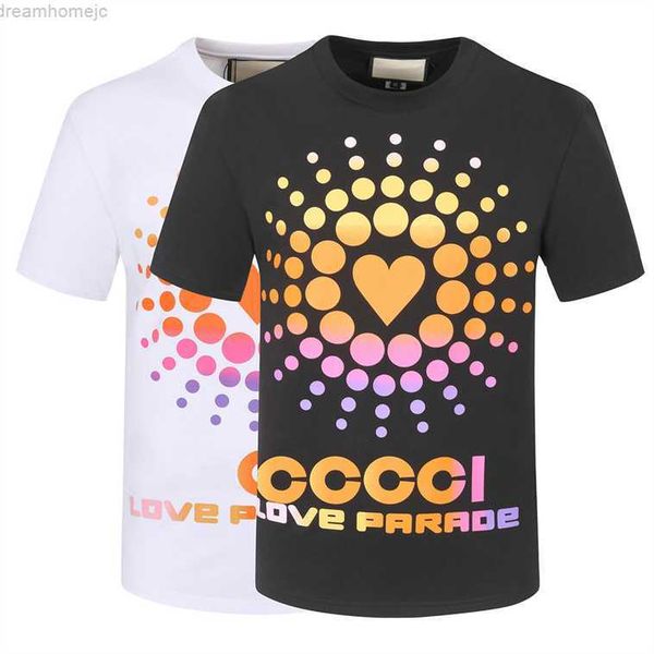 

selling cartoon dot heart printed short sleeve 23 summer round neck comfortable lightweight t-shirt, White;black