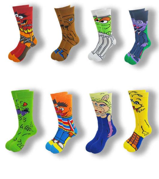 

men039s socks autumn and winter men039s and women039s socks cartoon movie characters funny novel street style high qualit3688987, Black