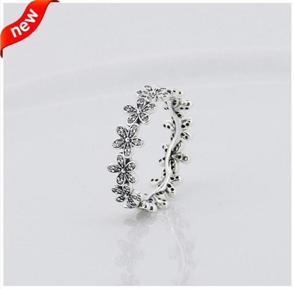 

compatible with p jewelry ring daisy silver rings with cubic zircon 100% 925 sterling silver jewelry wholesale diy kka19519392066