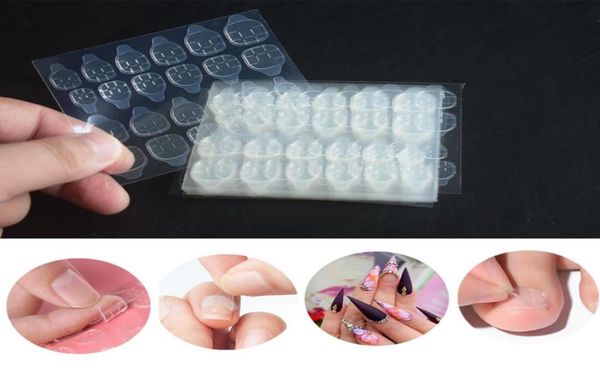 

100sheet nail tabs glue double sticker side self flexible adhesive stickers on false nail art fingernail toe art extension tools8438169, Red;gold