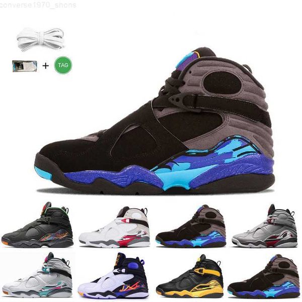 

8 8s basketball shoes sneakers men sneaker 3m reflective three peat south beach raid paprika countdown pack aqua taxi mens trainers sports s, Black