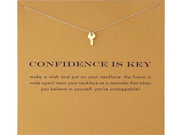 

fashion key pendant necklace for women choker necklaces jewelry whole gold color chain jewellery with gift card7111559, Silver