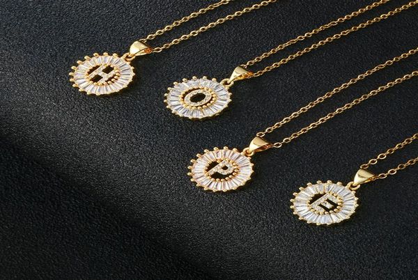 

clear cubic zirconia letter pendant necklace gold color 26 az initial copper charm stainless steel chain necklace gift3348309, Silver