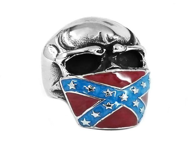 

classic biker american flag infidel skull ring stainless steel jewelry vintage for men gift swr06584582802, Golden;silver