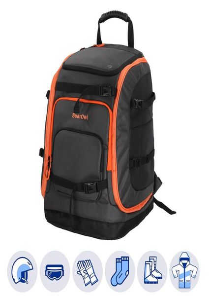 

soarowl ski boot bag 50l large capacity storage boots helmet clothing can be placed skis backpack with adjustable waterproof 220213324994