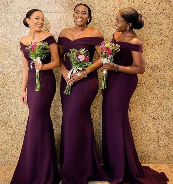 

2019 south african mermaid bridesmaid dress off the shoulder satin ruched formal wedding party guest maid of honor gowns9342632, White;pink
