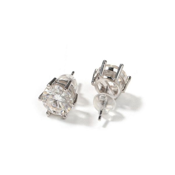 

925 silver moissanite earrings luxury earrings hip hop jewelry fashion womens mens stud earrings with inspection certificate, Golden;silver