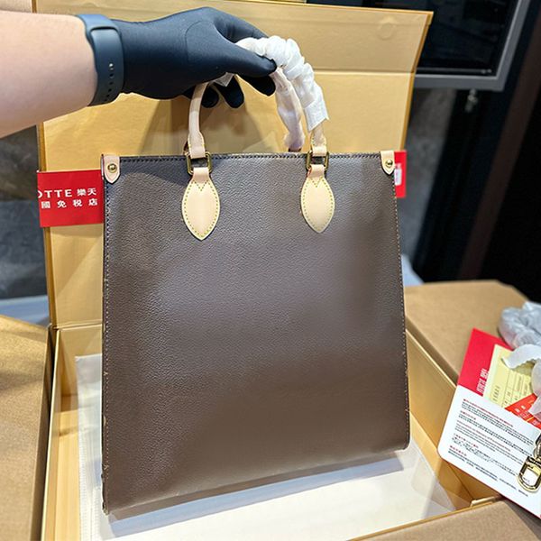 

old flower handbag tote shoppiong bag cowhide leather handle long strap golden hardware large capacity pockets square shoulder bags