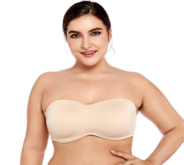 

bras women s smooth seamless invisible strapless bra minimizer full coverage underwire bandeau plus size for big busted women 22098794824, Red;black