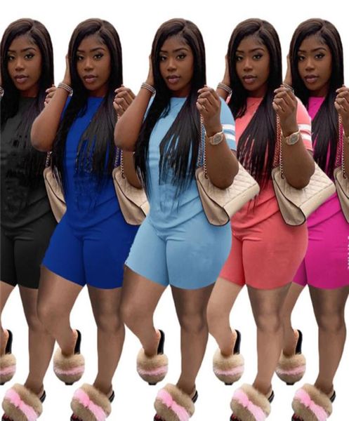 

womens sportswear tracksuits summer women clothes clothing short sleeve shorts outfits 2 piece set casual sport suit selling klw629530699, Gray