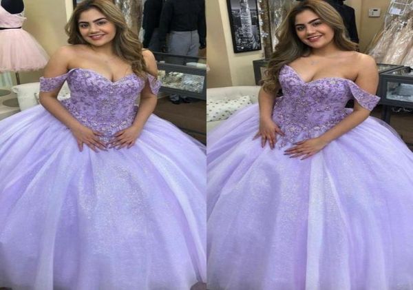 

charming lavender plus size ball gown quinceanera dresses applique beaded off shoulder court train sweet 16 prom dress pageant cel9763093, Blue;red