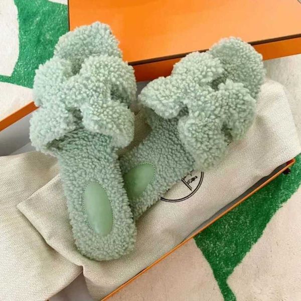 

designer slippers and of teddy winter furry wear daily 2023 autumn bear sandal oran h dsigner slipper shoes wool h women's flat bottom