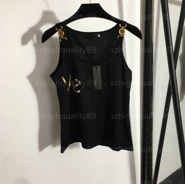 

designer t shirt women tank womens camisole medusa metal buttons fashion stamped letter print camisoles summer tanks designers clothes 55, White