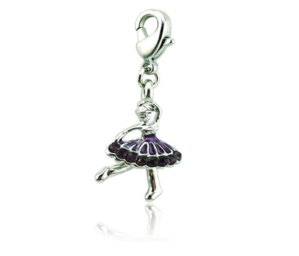

brand new fashion floating charms silver plated purple rhinestone angel lobster clasp charms diy pendants jewelry accessories4846596, Bronze;silver