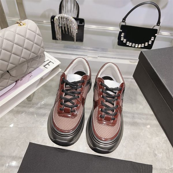 

designer luxury casual shoes genuine leather plaid wool splicing classic new color matching comfortable sneakers, Black