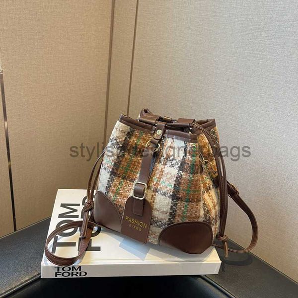 

shoulder bags checkered spliced small bag for women's spring 2023 fashionable one shoulder crossbody bag this year's popular simpl