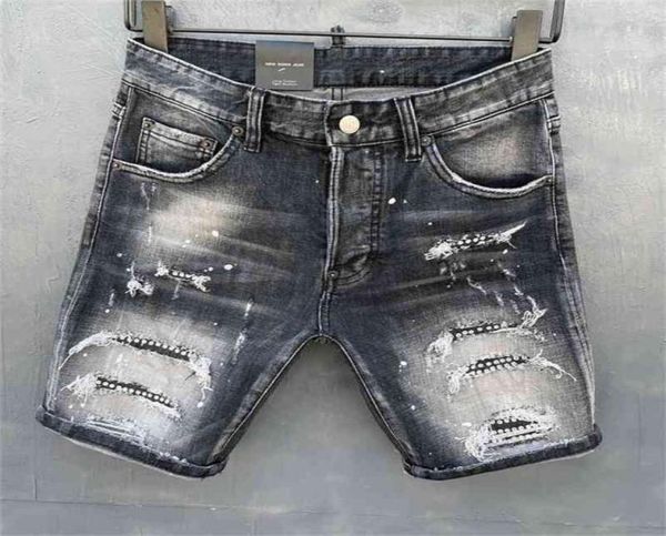

summer style brand italy jeans men shorts men denim trousers straight paint slim blue hole for 2107239496688