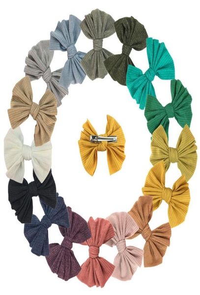 

ins 4 inch soft bows girls hair clips handwork bowknot baby solid bow hair clips girls barrettes kids bb clip hair accessories m287172162, Slivery;white