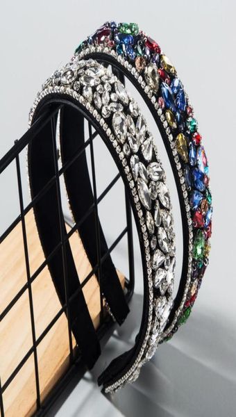 

ins popular rhinestoneinlaid hair band thin sponge wide colored catwalk headband super flash temperament headwear69205511095804, Silver