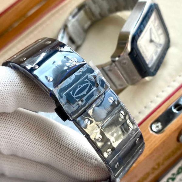 

desiger watch high qulity santos automatic movement watches lzl0 sapphire mirror date uhr montre carter with box perfect gift prx relojo hom, Slivery;golden