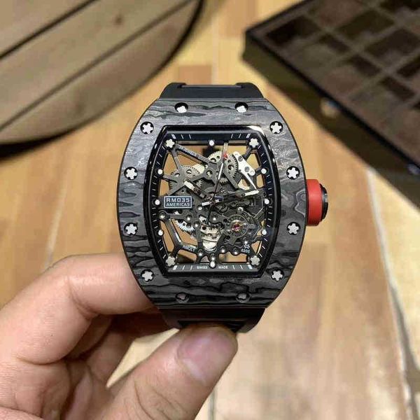 

luxury mens mechanics watches richa wristwatch business leisure rm carbon fiber hollow wine barrel personality men's automatic mechanic