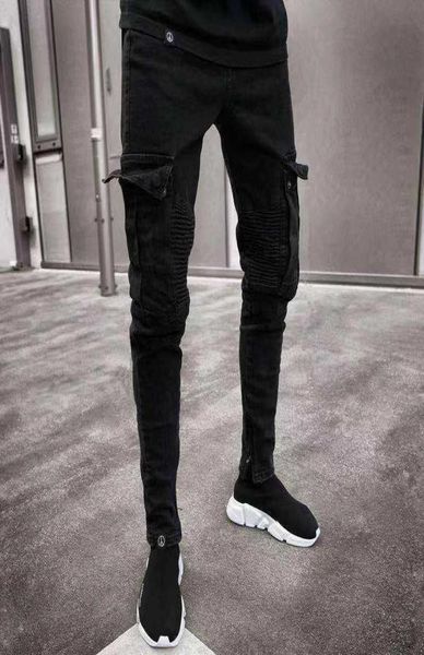 

long pencil pants ripped jeans slim spring hole 2020 men039s fashion thin skinny jeans for men hiphop trousers clothes clothing3278246, Blue