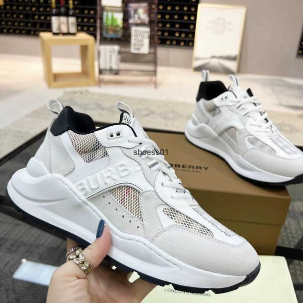 

burberyity men's shoes new 2023 new spring and autumn cowhide canvas breathable plaid casual board shoes fashion shoes, Black