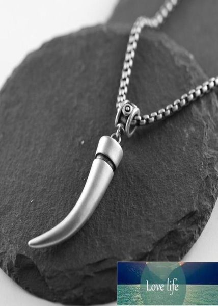

men necklace stainless steel vintage man ox horn type restoring ancient ways pendants jewelry factory expert design quality 5520252661645, Silver