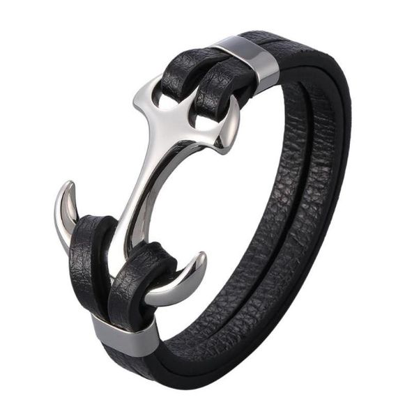 

charm bracelets vintage anchor leather bracelet men jewelry easy hook stainless steel buckle bangles gifts8827599, Golden;silver
